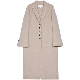 素然WHM美拉德驼绒时尚简约微喇廓形羊毛双面呢大衣