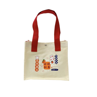 新款帆布包柿柿如意手提包小方包时尚休闲可爱便当包手提袋手拎包