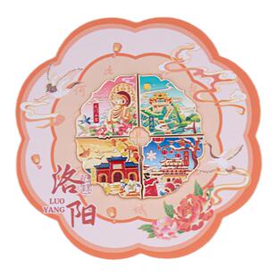 洛阳四季冰箱贴金属磁贴龙门石窟老君山白马寺应天门旅游纪念礼品