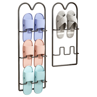 浴室拖鞋挂架壁挂式卫生间厕所门口鞋子收纳神器免打孔墙上置物架