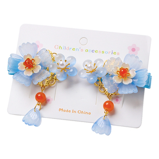 儿童古风步摇流苏发夹女童小女孩汉服古装发卡超仙刘海侧边夹头饰