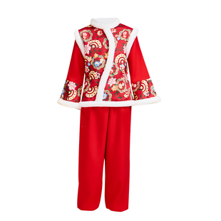 新款儿童喜庆秧歌演出服元旦灯笼表演服开门红春节幼儿园打鼓服装