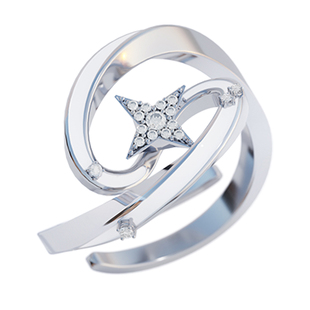 十口二冂新款流星气质高级感可转动戒指女小众设计感925纯银