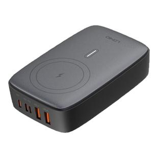 LDNIO氮化镓140W超级快充头Gan笔记本电脑适配器USB C/type-c/PD65W手机USB充电器QC30W无线充电功能6合1黑白