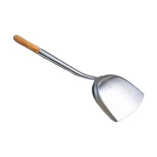 家用炒菜铲子柴火灶大锅铲木柄把不锈钢锅铲农村大号老式锅铲子