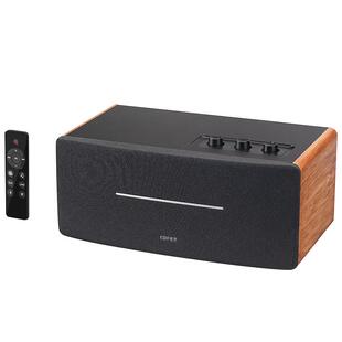 漫步者蓝牙音箱大功率超重低音炮无线木质一体式电脑家用音响D12