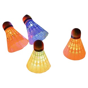 夜光发光羽毛球夜用防风耐打户外夜间荧光耐用带灯鹅毛球尼龙塑料