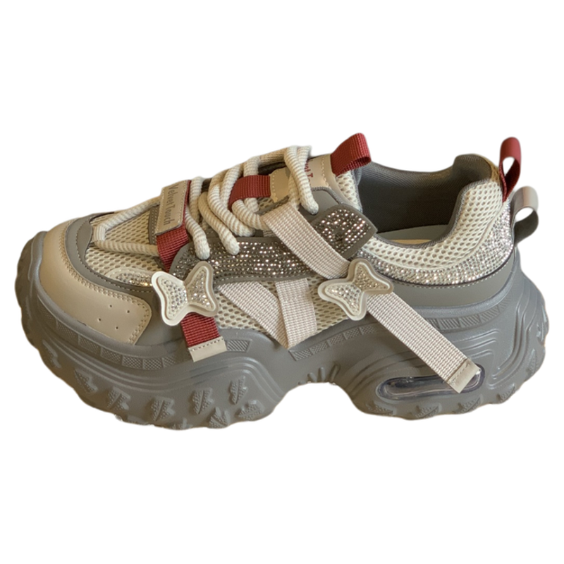 时尚炸街增高厚底轻便老爹鞋女2025秋季新款百搭高级感运动休闲鞋