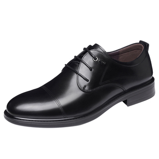 日泰皮鞋男真皮秋季新款商务休闲皮鞋头层牛皮软皮软底中年爸爸鞋