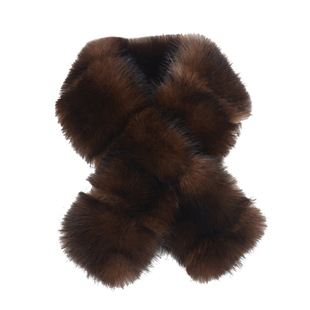 狐狸毛围巾女冬加厚双面百搭简约气质护颈仿皮草仿紫貂色毛领围脖