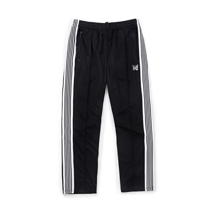 老夫子 needles 蝴蝶 刺绣黑白织带正确版TrackPants运动长裤男女