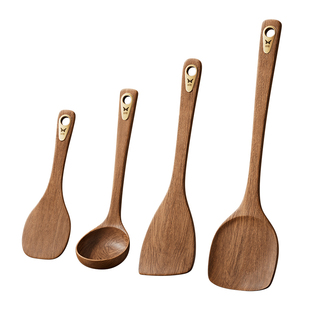 双枪锅铲鸡翅木炒菜铲子不粘锅专用木锅铲耐高温炒勺木勺饭勺汤勺