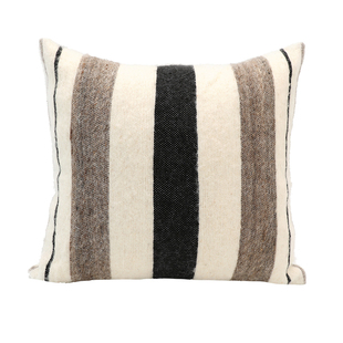 Roomology摩洛哥羊毛手工编织平织条纹抱枕靠背靠枕
