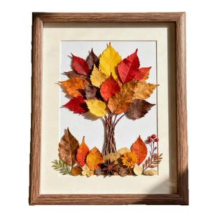 立体标本中空相框植物创意摆台画框装裱手工双面透明树叶干花展示