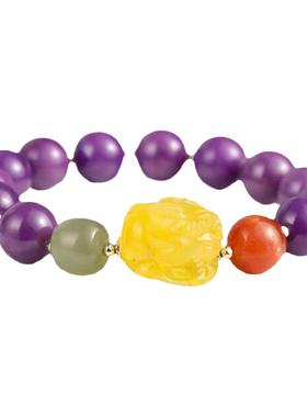 手串蜜蜡艾惟诗紫云母民族风女