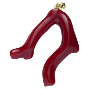 一抹红珊瑚阿卡原枝吊坠日本赤血红天然红珊瑚树杈型牛血红吊坠