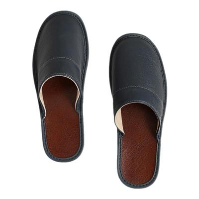 牛筋底真皮家居拖鞋高档卧室内防滑居家牛皮地板拖包头男女四季款