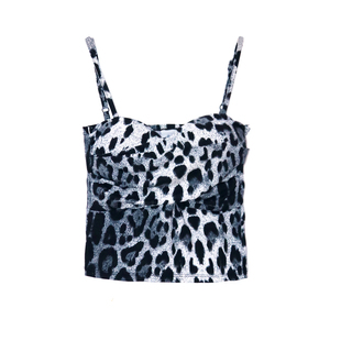 ACE dance瑰意拉丁舞女成人舞服交叠设计吊带上衣练功服豹纹SY193