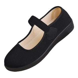 老北京布鞋女新款春秋女款黑布鞋休闲黑色酒店上班妈妈软底工作鞋