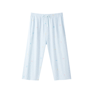 三枪春夏家居裤纯棉睡裤女全棉柔软休闲七分裤薄款女士中裤可外穿