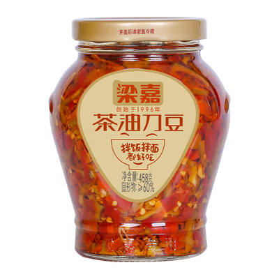 梁嘉茶油刀豆香辣下饭菜瓶装