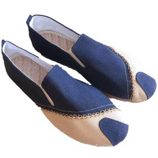 老北京手工布男鞋缝线拼接复古一脚蹬大理麻鞋牛筋软底民族风秋鞋