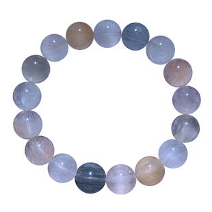 天然拉丝冰透彩兔毛水晶手链单圈柔顺猫眼彩发晶手串配饰礼物情侣