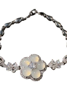 荔枝冻白玉髓花朵宝石手链 水灵水灵 妃子笑白玉髓佛公项链百搭