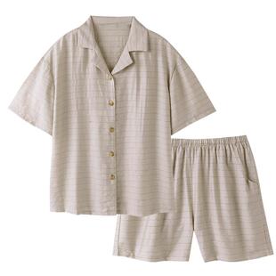 睡衣女士夏季薄款亚麻短袖短裤休闲松弛感大码高级感可外穿家居服