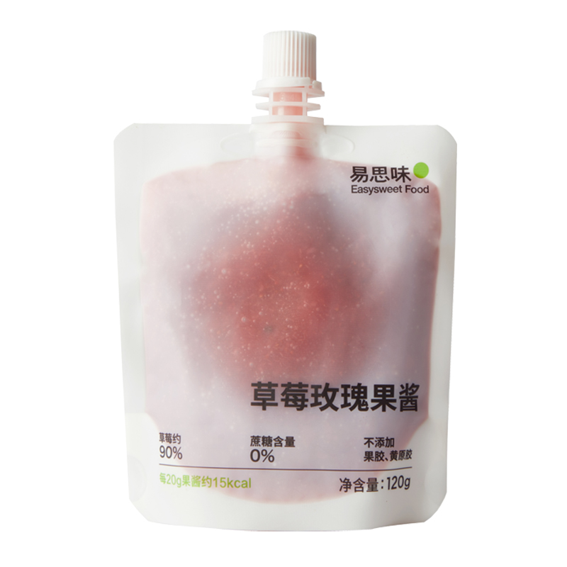 易思味純熬草莓玫瑰果醬90%果肉0脂0蔗糖早餐涂抹烘焙吐司面包醬