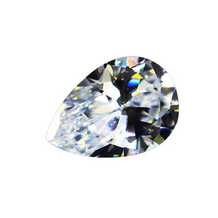 梨形白色锆石裸石戒面 立体水滴形CZ尖底微镶嵌水晶仿钻饰品DIY