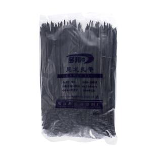 多邦国标黑色4*200mm 500条实宽3.6mm 自锁式尼龙扎带束线带