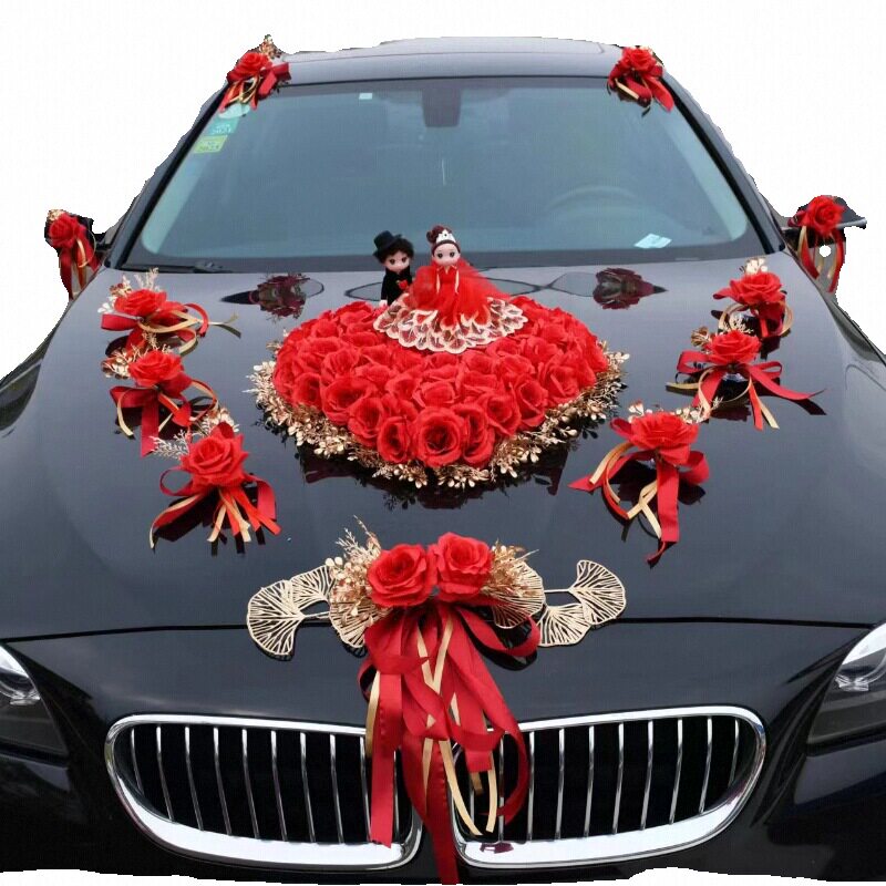 婚车装饰品车头花全套装新娘结婚婚车鲜花