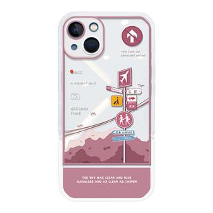 指路牌适用苹果14手机壳隐形支架iPhone14pro女款iP14promax透明新款14plus高级感全包小众防摔网红ins原创保