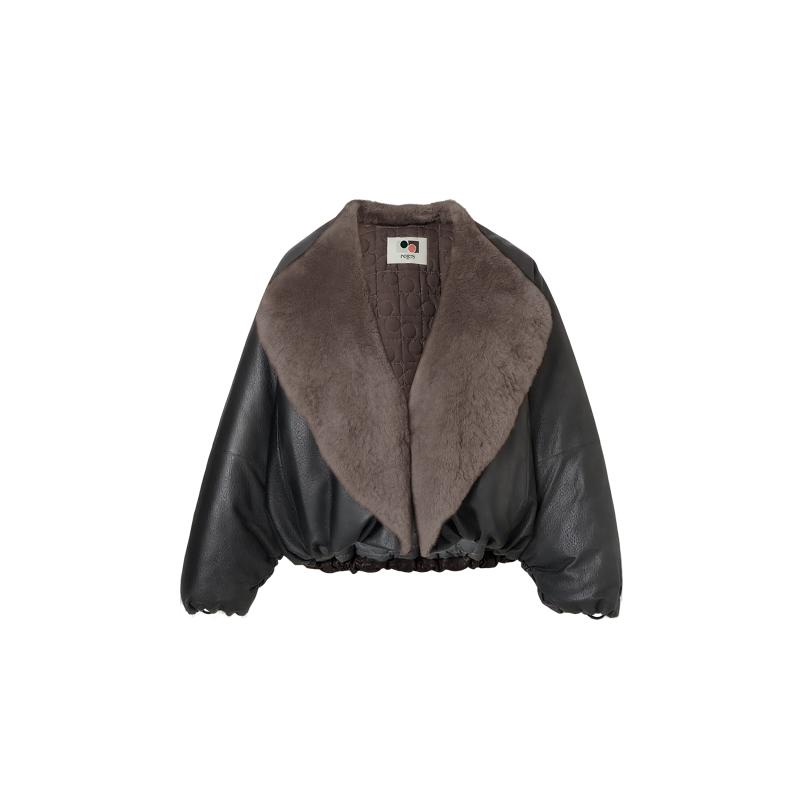 PORTS1961秋冬短款羽绒皮衣外套
