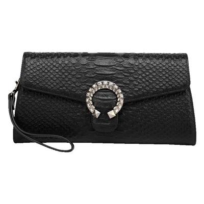 新款镶钻真皮大容量多卡位手拿包