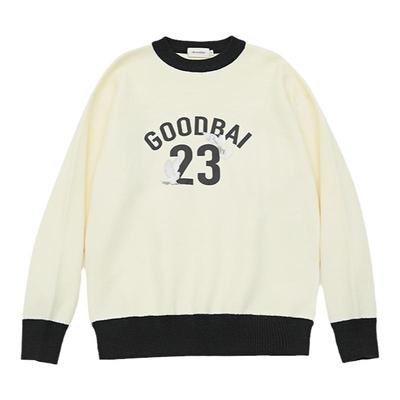 GOODBAI白鸽印花毛衣外套
