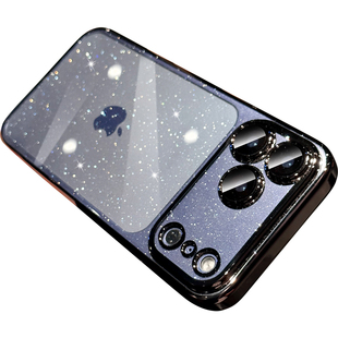 高透不发黄适用iphone17pro手机壳黑色新款苹果17promax透明闪粉16镜头全包防摔15奢华14女生13超薄12外壳air