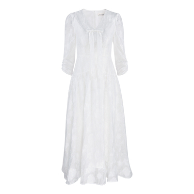 韩语琳白色连衣裙女2025春季新款