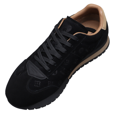 潮牌男鞋新款磨砂牛皮压花男士时尚休闲鞋韩版翻毛皮透气真皮板鞋