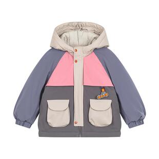 马拉丁童装儿童棉服25冬装新款男女小童防水透湿一手长棉服