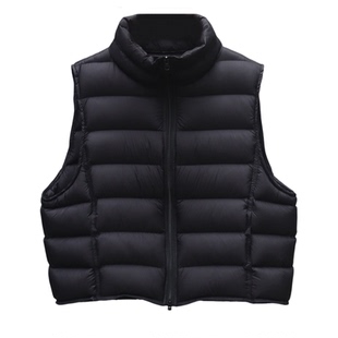 黄色排骨羽绒马甲女2025新款韩版简约小个子宽松90白鸭绒背心外套