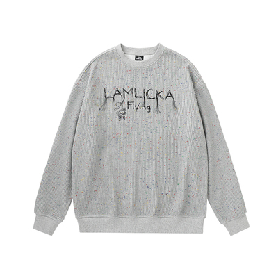 字母刺绣黑色卫衣外套宽松慵懒风