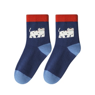 六指鼠无骨男童袜子秋冬款中筒学生男孩a类中大童春秋季儿童棉袜