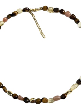 王鹤棣同款虎眼石项链