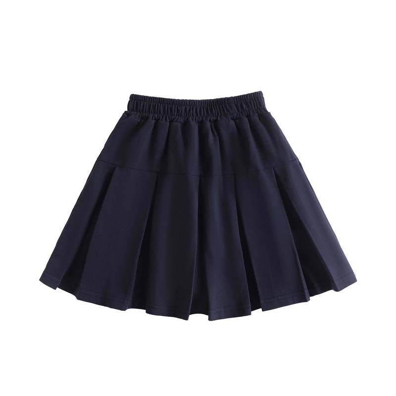 女童百褶裙夏季新款裙子儿童藏青色半身裙小学生校服短裙白色衬衫