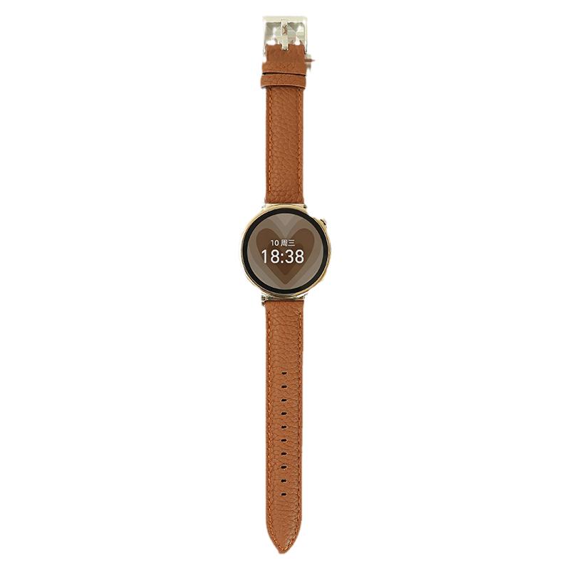 xit适用于华为gt6手表gt5表带watch4pro真皮gt4女士6e新款watch7pro秋冬皮质荔枝纹大象灰色高级