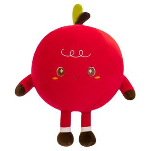 红色苹果抱枕毛绒玩具女生睡觉超软水果娃娃玩偶可爱樱桃靠垫卧室