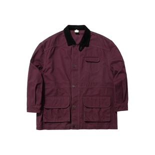 UNRETRO 复古巴恩风灯芯绒领猎装夹克女宽松廓形加长开衫工装外套