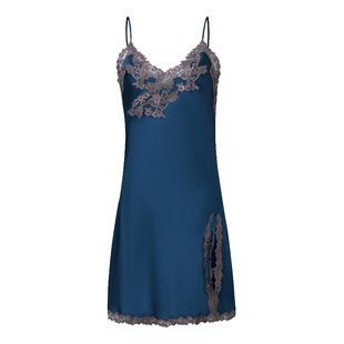 LP性感maison吊带睡衣夏女款蕾丝丝绸短款睡裙背心睡袍高级家居服